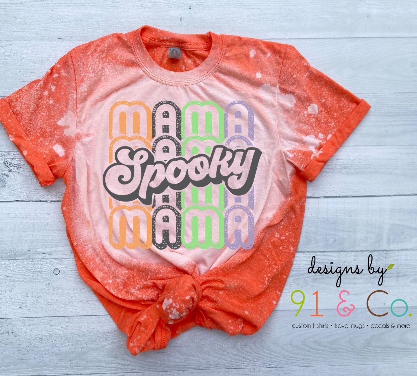 Spooky Mama Bleached T-shirt